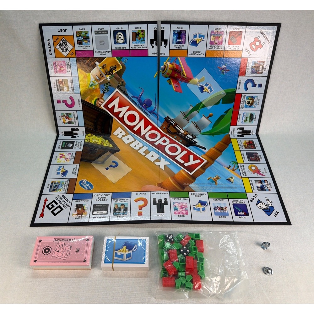 Monopoly ROBLOX 2022 Edition Board Game Missing 4 Tokens Hasbro Gaming - Picture 2 of 16
